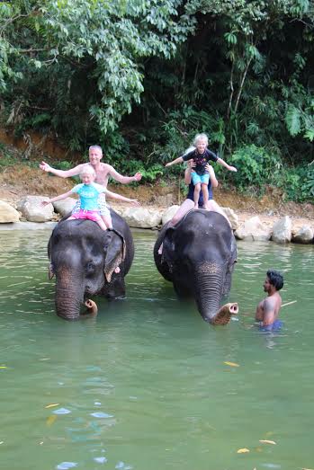 Elephant Bathing in Kapong