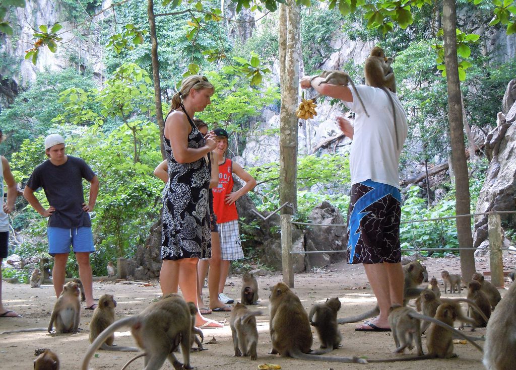 Monkey Temple at Suwan Kuha Temple, Phang Nga